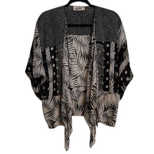 🖤 Sterling Styles Vintage Sheer Patterned Art Silk Cardigan